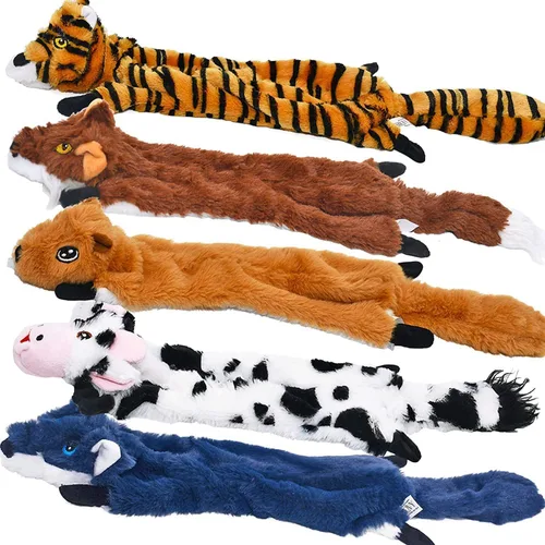 Miniatura 18 de SHARLOVY Paquete de 5 juguetes chirriantes para perros, juguetes de peluche de burbujas para dentición para cachorros, juguetes para perros