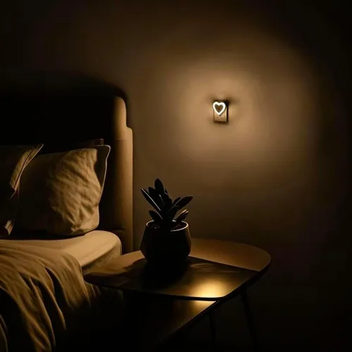 Miniatura 4 de Luces nocturnas LED enchufables (paquete de 4), sensor de atardecer a amanecer de encendido/apagado automático, luz nocturna en forma de corazón