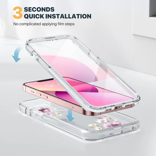 Miniatura 523 de Diaclara Funda diseñada para iPhone 16, mejorada [protección completa de la cámara], carcasa resistente de cuerpo completo con protector de pantalla