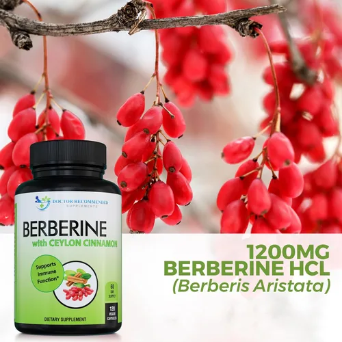 Miniatura 5 de DOCTOR RECOMMENDED SUPPLEMENTS Berberina con canela de Ceilán, 1200 mg de berberina y 100 mg de canela de Ceilán orgánica, 120 cápsulas vegetales