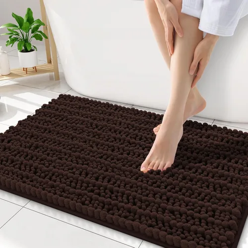 Miniatura 36 de Smiry Alfombras de Baño 24x16 pulgadas, Alfombras de Baño de Chenilla Extra Suaves y Absorbentes, Respaldo de Goma Antideslizante, Lavable a Máquina