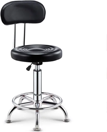 Miniatura 23 de Taburete de bar ajustable giratorio, chasis de acero grande, respaldo moderno para el hogar, taburete redondo de pierna alta, carga de 220.5 lbs