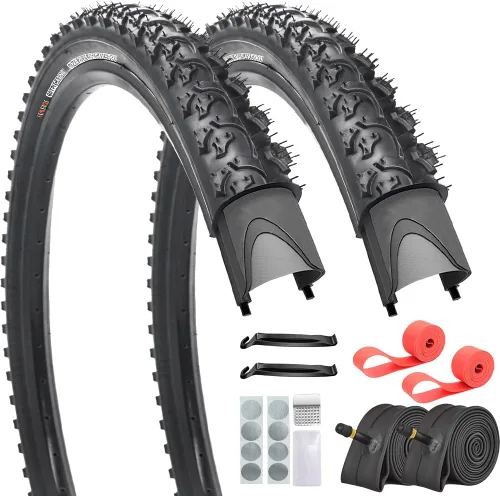 Miniatura 9 de Paquete de 2 neumáticos de bicicleta de montaña de 26 x 1.95 pulgadas, 20 x 2.125 pulgadas, 60 TPI para neumáticos de bicicleta de montaña con 2