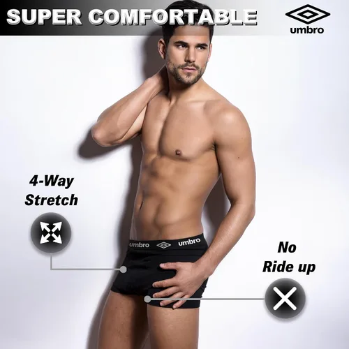 Miniatura 2 de Umbro Ropa interior para hombre, entrepierna corta de 4 pulgadas, ropa interior de algodón transpirable para hombre, paquete de 6, ropa