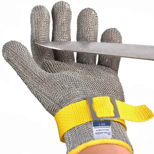 Miniatura 14 de Dowellife ANSI A9 Guante Resistente a los Cortes de Grado Alimenticio, Guante de Malla de Acero Inoxidable para Corte con Cuchillo de Metal