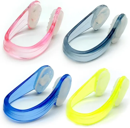 Zooshine Juego de 4 clips de nariz antideslizantes impermeables para natación, pinzas de nariz para adultos y niños