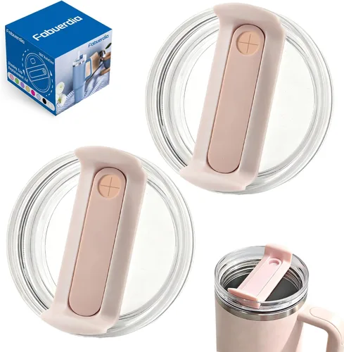 Miniatura 20 de Tapa de repuesto para vaso de 40 onzas compatible con Stanley Quencher, paquete de 2 fundas transparentes a prueba de derrames para accesorios