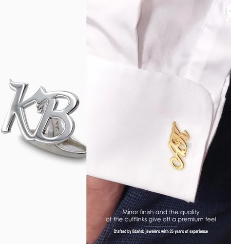 Miniatura 6 de Gemelos grabados personalizados – Gemelos con letra inicial del alfabeto A-Z – Regalo para hombres, papá, cumpleaños, boda, novio, padrinos de boda