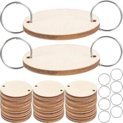 Rodajas redondas de madera: discos circulares de madera, recordatorio de cumpleaños, etiquetas de calendario colgantes para manualidades, discos de