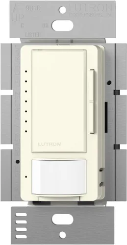 Lutron Maestro LED+ Sensor de atenuación y vacante, un solo polo y multiubicación, MSCL-VP153M-BI, galleta