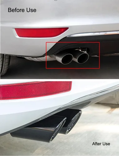 Miniatura 7 de Dsycar Silenciador de tubo de escape de coche de acero inoxidable con revestimiento negro pulido compatible con VW Volkswagen JETTA 2009-2018