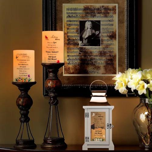 Miniatura 7 de Regalos conmemorativos, vela cardenal sin llama, luz LED de cera real con temporizador, regalo de condolencia por la pérdida de un ser querido, Los