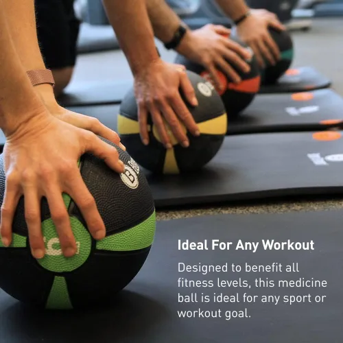 Miniatura 2 de Body Sport Pelota medicinal - Pelota de ejercicio con peso - Equipo de gimnasio en casa - Pelota de entrenamiento de fitness - Entrenamiento de Gris