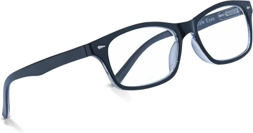In Style Eyes Seymore - Gafas de lectura bifocales retro - Montura clásica ovalada de acetato con aro completo - Lente no progresiva - Negro - 4.0x