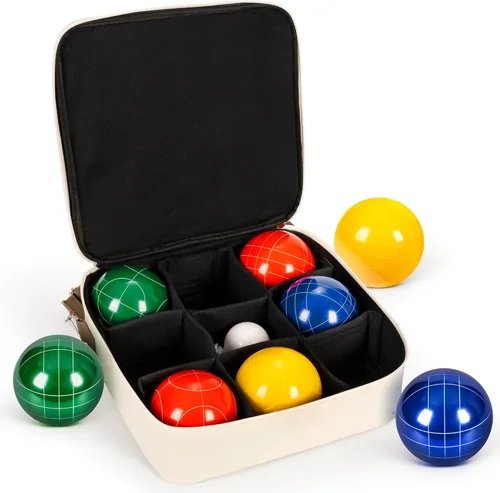 Miniatura 9 de ropoda Juego de bolas de bochas de 4.213 in, tamaño y peso regulables con 8 bolas de resina, bolas de resina para competencia de torneos