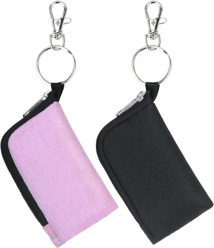 Meiiy Funda para llavero de automóvil, llavero de automóvil, funda para llave de automóvil, bolsa pequeña con cremallera con llavero