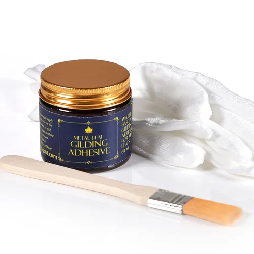 Miniatura 11 de Barnabas - Kit de dorado – 100 hojas de imitación de hoja de oro y hoja de plata, adhesivo dorado de 2.0 fl oz, sellador brillante 2.0 fl oz, 2