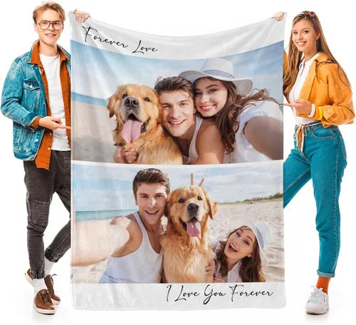 Miniatura 9 de D-Story Mantas personalizadas con fotos, regalos personalizados para parejas, regalos de aniversario y cumpleaños para esposa, marido, novia, novio