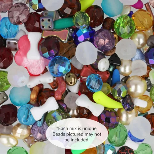 Miniatura 3 de The Beadsmith Caja de cuentas – Surtido de cuentas de vidrio en diferentes formas, colores y tamaños, 2 libras