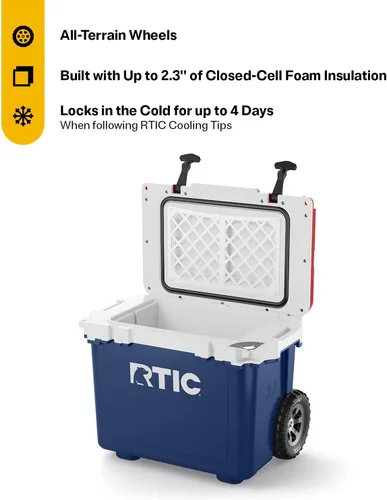 Miniatura 2 de RTIC - Enfriador con ruedas ultraligero de 22 cuartos de galón con asa, caja de hielo portátil aislada para playa, bebidas, camping, picnic, pesca