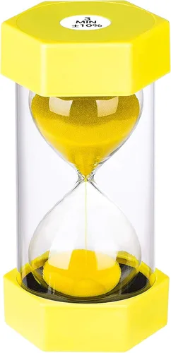 Miniatura 9 de SuLiao Reloj de arena colorido de 3 minutos, reloj de arena morado, temporizador de reloj de arena de plástico para niños, juegos, aula, cocina