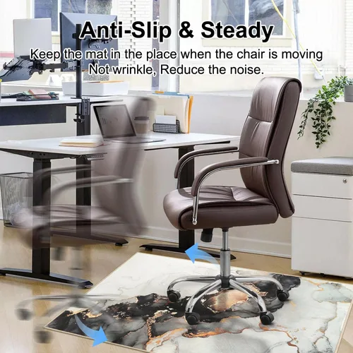Miniatura 5 de Anidaroel Tapete para silla de oficina para suelo de madera o azulejos, tapete para silla de escritorio de 36 x 48 pulgadas para juegos de oficina