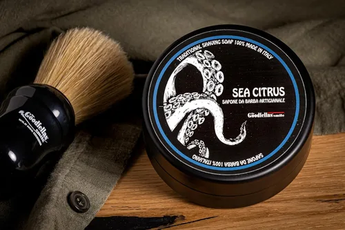 Miniatura 5 de The Goodfellas' Smile Jabón de afeitar italiano SEA CITRUS (Sea Air & Lemon) - Jabón de espuma suave fabricado en Italia para usar con cepillo