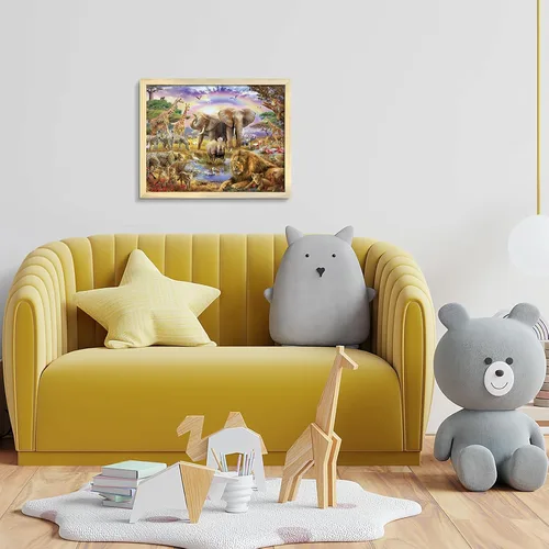 Miniatura 6 de Rompecabezas de 100 piezas para niños, rompecabezas de 100 piezas de animales africanos para adultos, rompecabezas del mundo animal, escena
