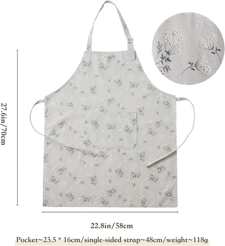 Miniatura 2 de Delantal de estilo japonés vintage para hombres y mujeres, delantal de cocina ajustable con bolsillos, delantal multifuncional para hornear