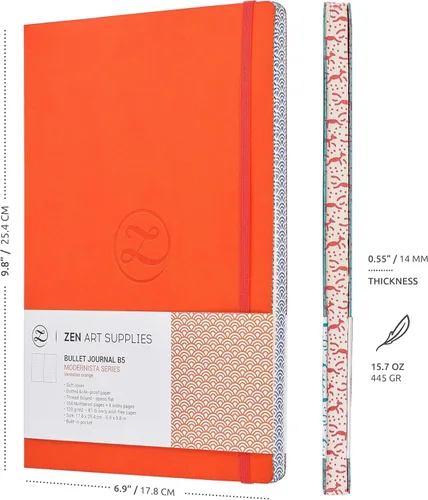 Miniatura 7 de Lindo Diario Grande de Puntos B5 - Disfruta del Bullet Journaling con Cubierta Suave de 7x10 pulgadas, Papel Grueso de 120gsm Sin Traspaso, Diario