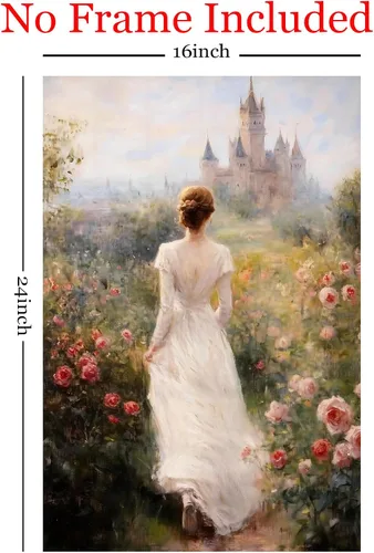 Miniatura 3 de Arte de pared de mujer vintage, cuadro de retrato de mujer, arte de pared de castillo, arte de pared victoriana, lienzo de dama victoriana, pintura