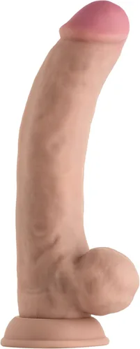 Model C - Consolador realista curvado hacia abajo con bolas, juguetes sexuales de silicona líquida de doble densidad para mujeres y hombres,