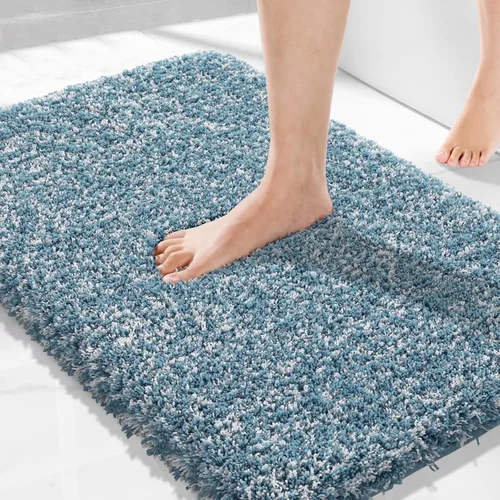 Miniatura 72 de Yimobra Alfombra de baño de felpa esponjosa, súper lanuda suave, cómoda, antideslizante, absorbente de agua, alfombra de baño de microfibra que se