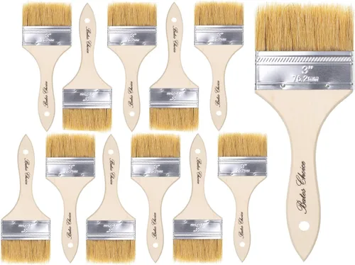 Miniatura 16 de Bates - Pinceles de pintura de cerdas naturales de 1 pulgada, juego de 16 unidades para pintura de astillas, tinte de madera y uso general