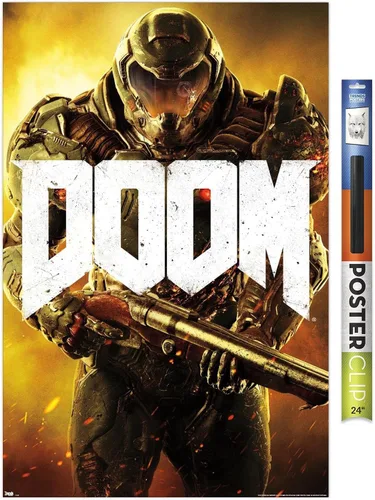 Miniatura 10 de Doom - Póster de pared marino, 22.4 pulgadas de largo x 14.7 pulgadas, versión enmarcada en madera de granero