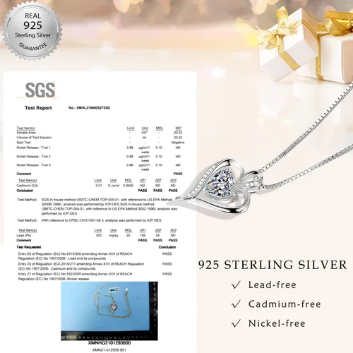 Miniatura 5 de LAVUMO Heart Necklaces for Women 925 Sterling Silver Pendant Jewelry Necklace Silver Rose Gold Love Birthstone Necklace for Her Girlfriend Wife