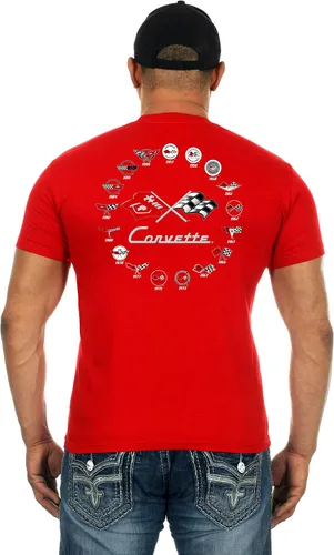 Miniatura 3 de JH Design - Camisetas de manga corta para hombre Chevy Corvette con cuello redondo
