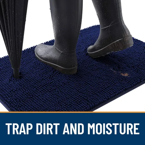 Miniatura 2 de OLANLY - Tapete para puerta de perro y patas sucias, absorbe la humedad y la suciedad, antideslizante, lavable, de felpilla de secado rápido