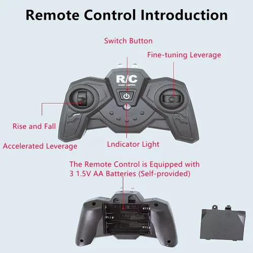Miniatura 2 de Helicóptero de juguete a control remoto, 2 canales, 2.4 GHz, 2 velocidades, vuelo arriba y abajo, regalo para niños, rojo