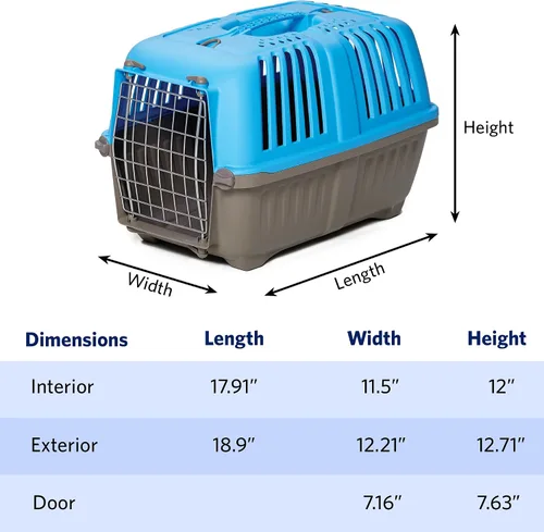 Miniatura 5 de MidWest Homes for Pets Spree Transportador de Viaje – Transportador de Lados Duros para Perros y Gatos, Jaula de Viaje para Mascotas Pequeñas