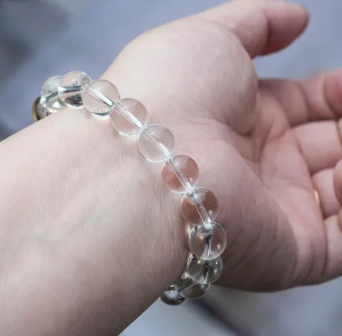 Miniatura 42 de Precious Gemstone Natural Crystal Healing Bracelet, Rutilated Quartz, Moonstone, Quartz Handmade Original Design Bracelet