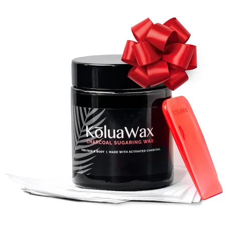 KoluaWax Kit vegano de cera de azúcar de carbón para mujeres y hombres, depilación para todo tipo de piel y cabello, axilas, bikini, brasileño, cara
