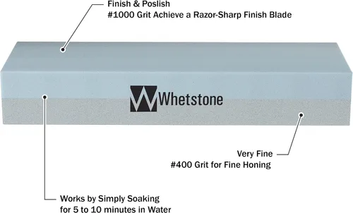 Miniatura 2 de Whetstone Cutlery 20-10960 - Cuchillo afilador de piedra de doble cara, herramienta de afilado y pulido para cocina, caza y cuchillos de bolsillo