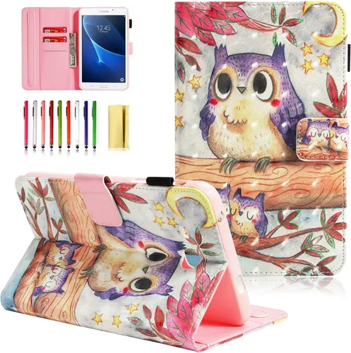 Miniatura 16 de Funda para Samsung Galaxy Tab A 7.0 2016 (SM-T280/T285) con portalápices [Encendido/apagado automático] Folio Stand Smart Magnetic Wallet Embossed