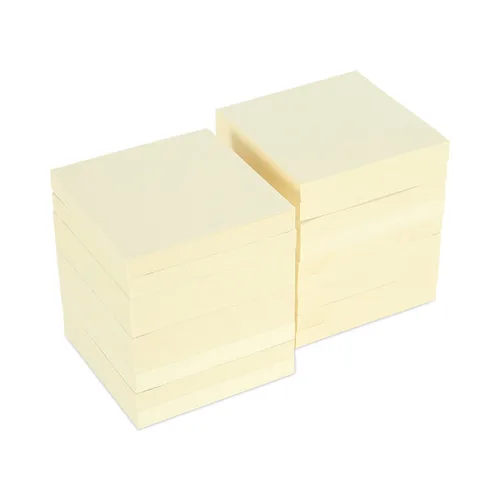 Miniatura 3 de Universal Office Products 28068 - Notas adhesivas recicladas, 3 x 3, amarillo; 100 hojas, 18 unidades (UNV28068)