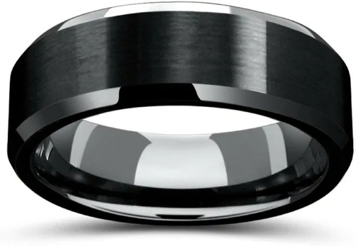 Miniatura 3 de Milo Bruno - Anillo de tungsteno con borde biselado de 0.315in (varios colores)