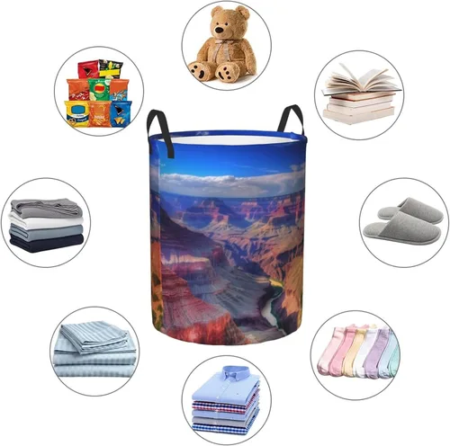 Miniatura 6 de Beauty Grand Canyon print Circular Hamper Waterproof Storage Bin Organizer Basket Laundry Hamper With Handles For Clothes Toys Small