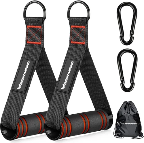 Miniatura 12 de RENRANRING Asas de Ejercicio para Gimnasio, Accesorios de Reemplazo para Poleas de Máquina de Cable, Banda de Resistencia y Entrenador de Fuerza