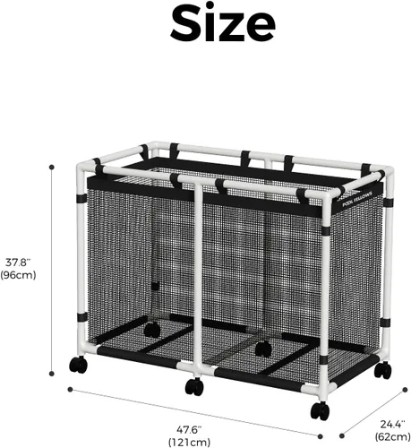 Miniatura 6 de Contenedor de almacenamiento para piscina, 142 galones, soporte para fideos, juguetes, flotadores, toallas, organizador de malla para equipos