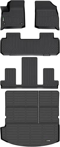 Miniatura 50 de HAFIDI® - Tapetes para auto con almacenamiento debajo del asiento, para todo clima, antideslizantes, de elastómero termoplástico, para la primera